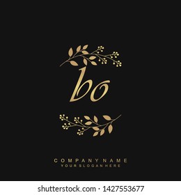 Initial letter BO beautiful handwriting logo vector template