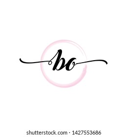 Initial letter BO beautiful handwriting logo vector template