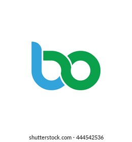 Initial Letter BO Circle Lowercase Design Logo Blue Green