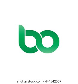 Initial Letter BO Circle Lowercase Design Logo Green