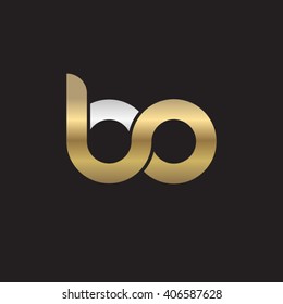 initial letter bo linked circle lowercase logo gold silver black background