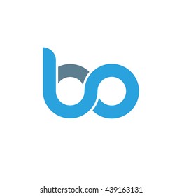 initial letter bo linked round lowercase logo blue