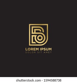 Initial Letter BO linked uppercase overlap modern gold logo vector design template. Suitable for business, consulting group company.