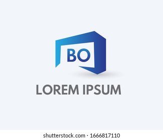 Initial Letter BO logo design. Creative Abstract Letter BO Logo Design