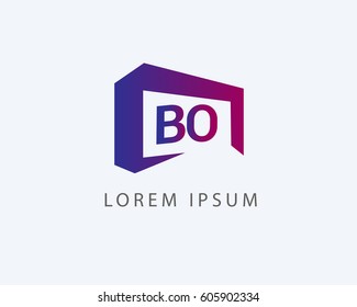 Initial Letter BO logo design. Vector Illustration