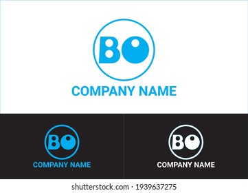 Plantilla de imagen del vector de diseño del logotipo BO de la carta inicial