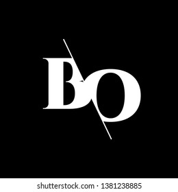 Initial Letter BO Monogram Sliced. Modern logo template isolated on black background