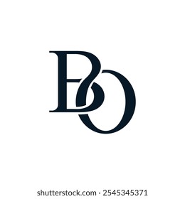Letra inicial BO tipografia fonte serif logotipo design