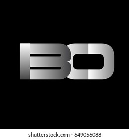 Initial letter BO uppercase modern and simple logo linked white colored, isolated in black background. Vector design template elements for company identity.