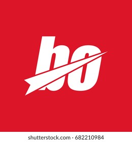 initial letter bo white logo in red background