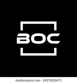 Conception du logo BOC de la lettre initiale. Conception de logo BOC à l'intérieur du carré.