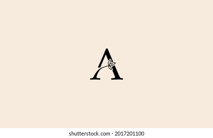 Initial Letter A Botanical Nature Flower  integrated inside Vector Logo Template Design