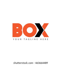 Initial Letter Box Design Logo Orange Black