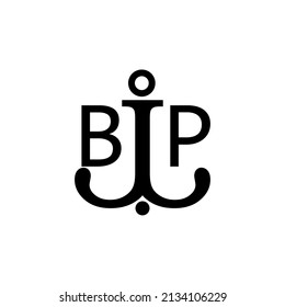 Initial letter BP anchor simple logo.
