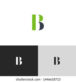 Initial Letter bp b p  uppercase modern logo design template elements. green letter Isolated on black white grey background. Suitable for business, consulting group company.