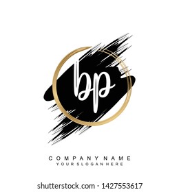 Initial letter BP beautiful handwriting logo vector template