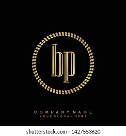 Initial letter BP beautiful handwriting logo vector template