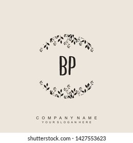Initial letter BP beautiful handwriting logo vector template