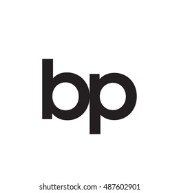 Initial letter BP black white logo