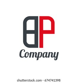 Initial Letter BP Linked Box Design Logo