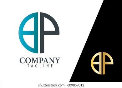 Initial Letter BP With Linked Circle Logo