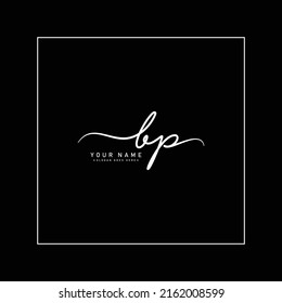 Initial Letter BP Logo - Hand Drawn Signature Logo