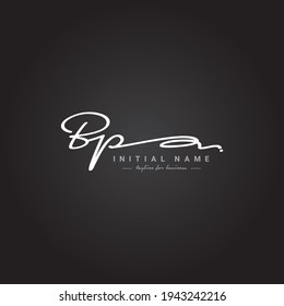 Initial Letter BP Logo - Handwritten Signature Logo