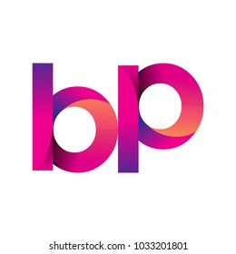 Initial Letter BP Logo Lowercase, magenta and orange, Modern and Simple Logo Design.