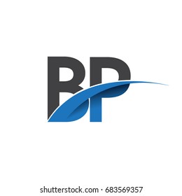 initial letter BP logotype company name colored blue and grey swoosh design. vector logo for business and company identity.
