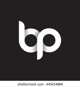 initial letter bp modern linked circle round lowercase logo white black