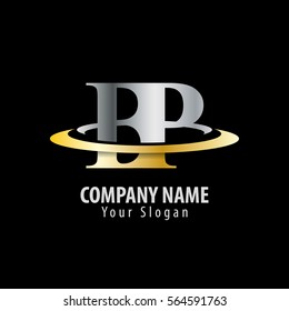 Initial Letter BP With Overlapping Swoosh Circle