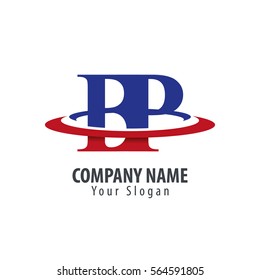 Initial Letter BP With Overlapping Swoosh Circle