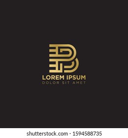 Initial Letter BP PB linked uppercase overlap modern gold logo vector design template. Suitable for business, consulting group company.