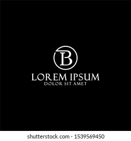 Initial letter BP or PB logo tempale with rounded circle line art vintage shape illustration in flat design monogram symbol
