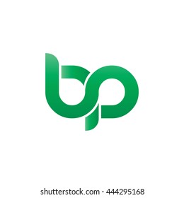 Initial Letter BP Rounded Circle Lowercase Logo Green