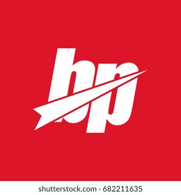 initial letter bp white logo in red background