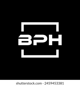 Initial letter BPH logo design. BPH logo design inside square.