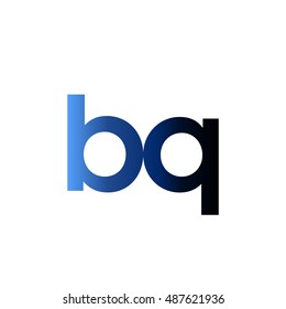 Initial letter BQ blue black gradation color logo