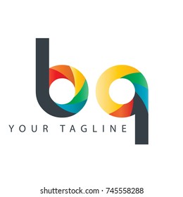 Initial Letter BQ Curve Rounded Design Logo
