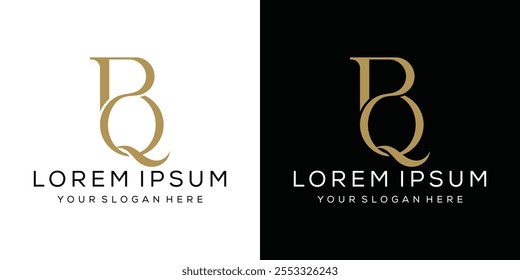 initial letter BQ elegant design logo, luxury serif font vector graphic concept