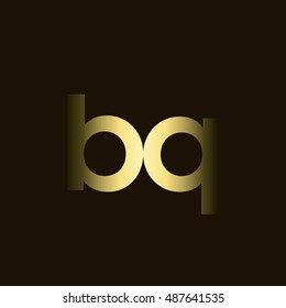 Initial letter BQ gold with dark background logo