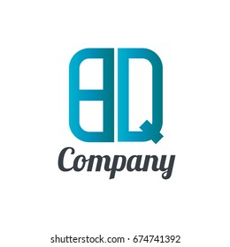 Initial Letter BQ Linked Box Design Logo