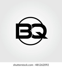 Initial letter bq linked circle uppercase logo black.