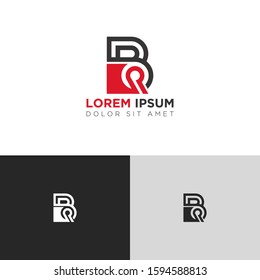 Initial Letter BQ linked uppercase overlap modern logo design template. Suitable for business, consulting group company