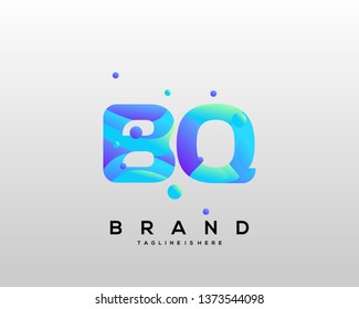 Initial letter BQ logo with colorful background, letter combination logo design for creative industry, web, business and company. - Vector