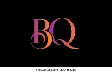 Initial Letter BQ Logo. BQ Stock Letter Logo design.