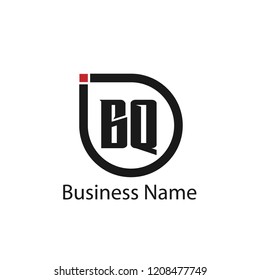 Initial Letter BQ Logo Template Design