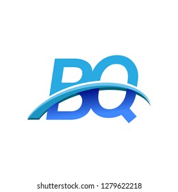 initial letter BQ logotype company name colored blue and swoosh design. vector logo for business and company identity.
