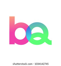Initial Letter BQ Lowercase Logo green, pink and Blue, Modern and Simple Logo Design.
