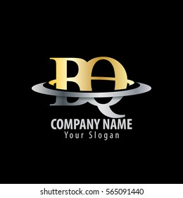 Initial Letter BQ With Overlapping Swoosh Circle